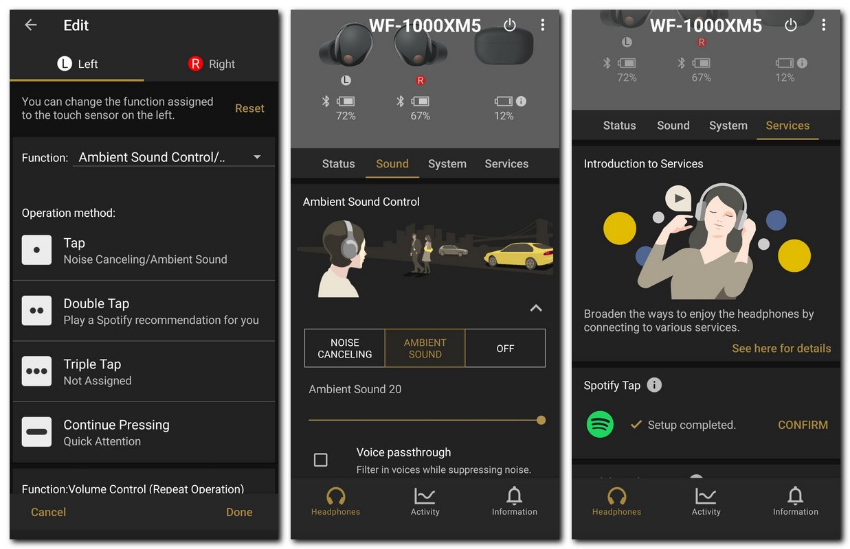 אפליקציית סוני לעדכון תוכנה באוזניות ושליטה על סינון הרעשים